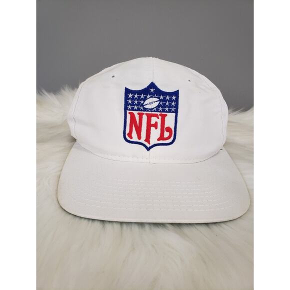VTG NFL Logo Shield Umpire white snapback hat cap 90s Sports Specialties Twill - Picture 10 of 10